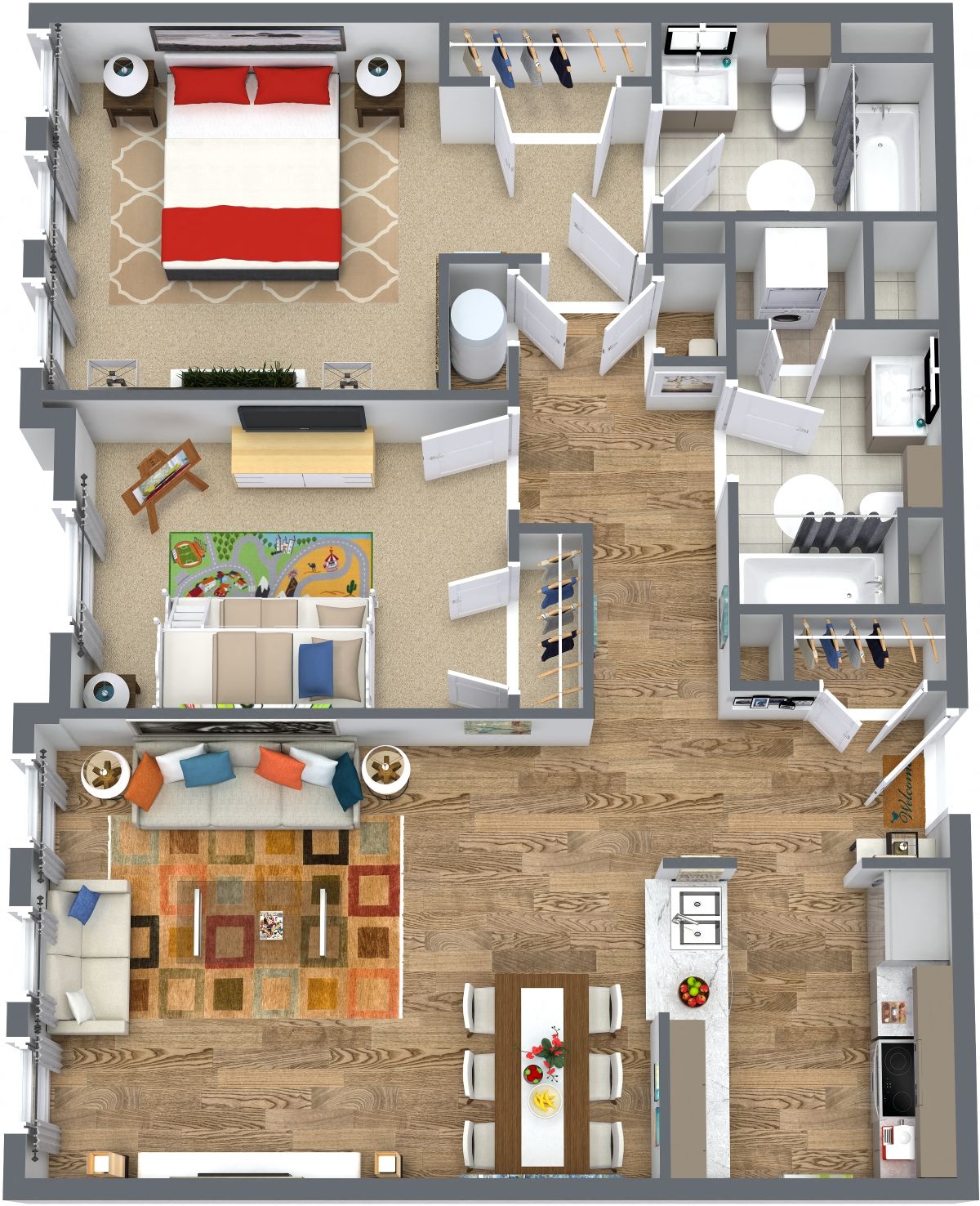 Floor Plans of A.O. Flats at Forest Hills in Jamaica Plain, Boston, MA